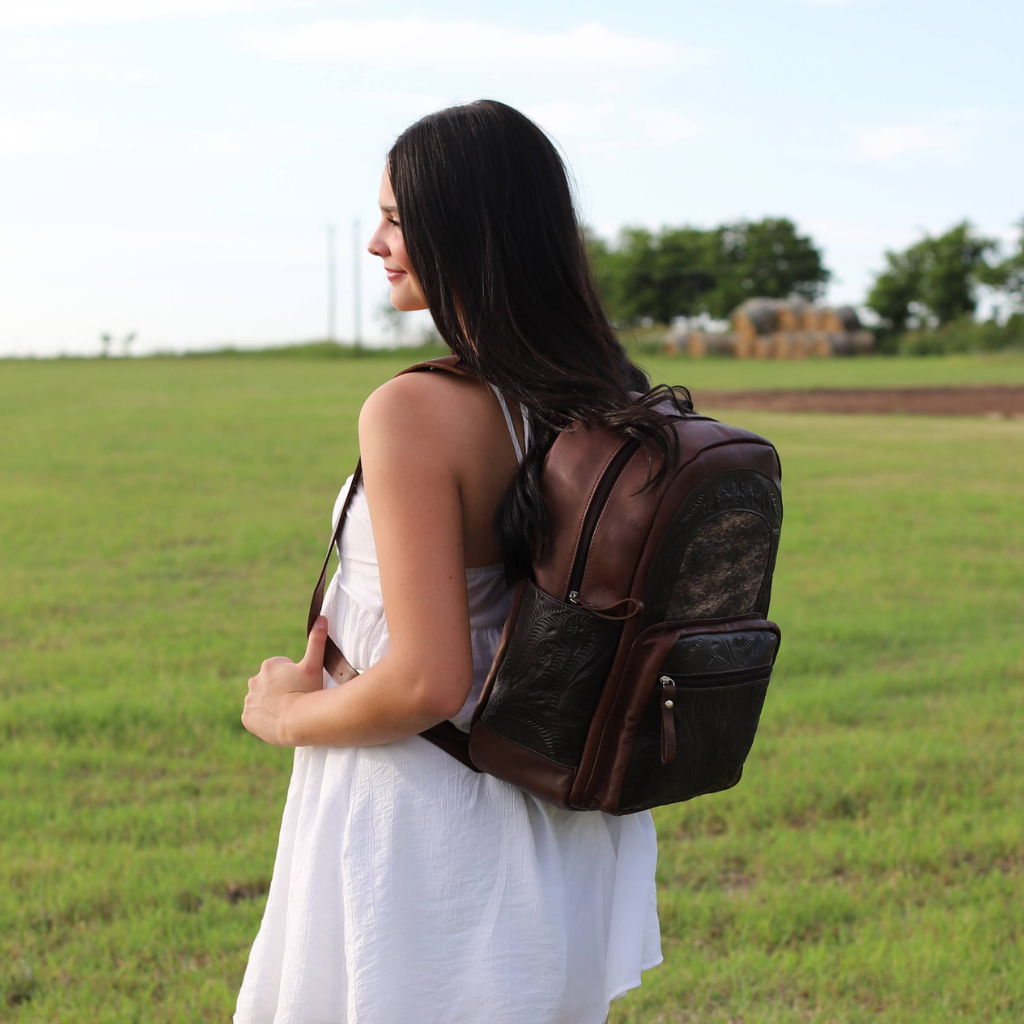 american leather backpacks Darling Western Backpack – Genuine Crocodile Embossed and Hand-Tooled Floral Design, Adjustable Straps, and Spacious Interior This backpack is more than a perfect gift for anyone American Leather Co. Cleveland Leather