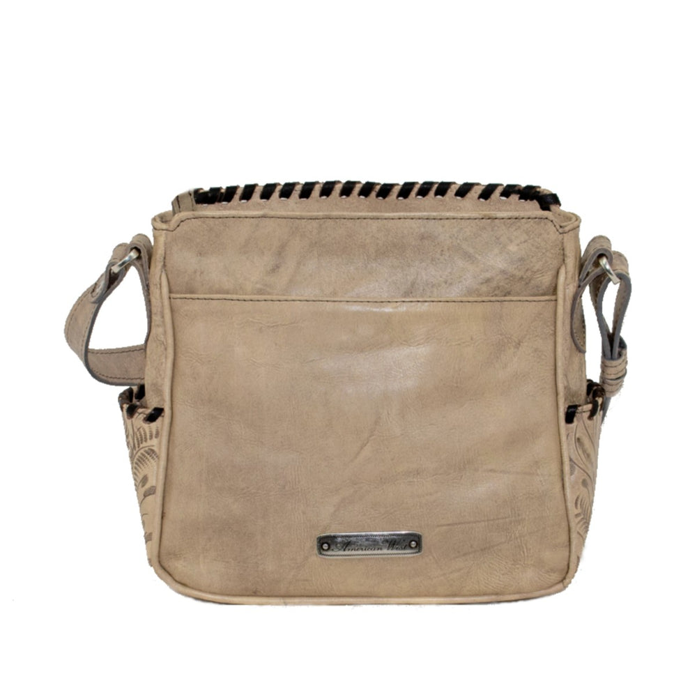 Back view of Gypsy Patch crossbody bag bag in sand