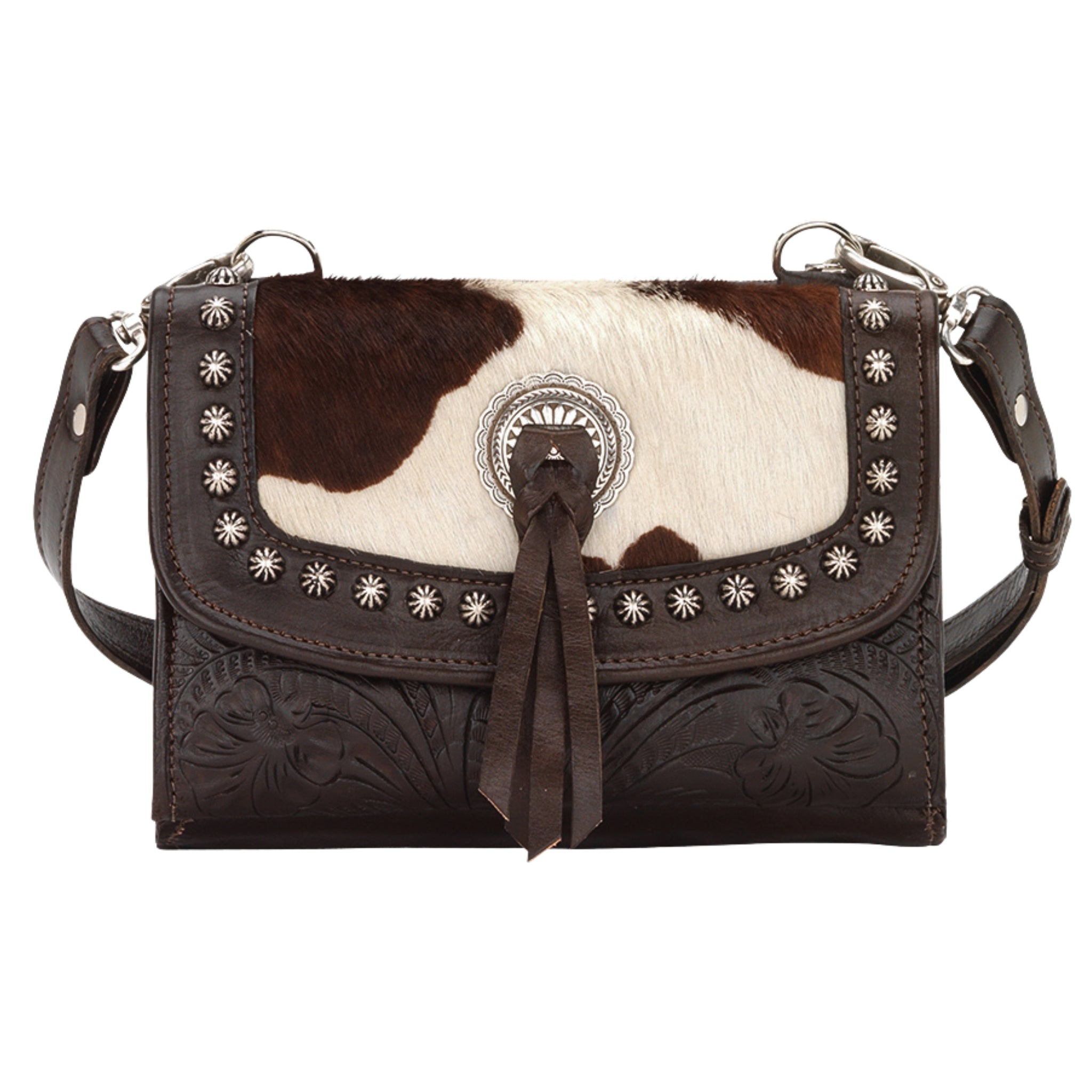 Cowtown Texas Two Step Crossbody Bag/Wallet with Hair On Hide