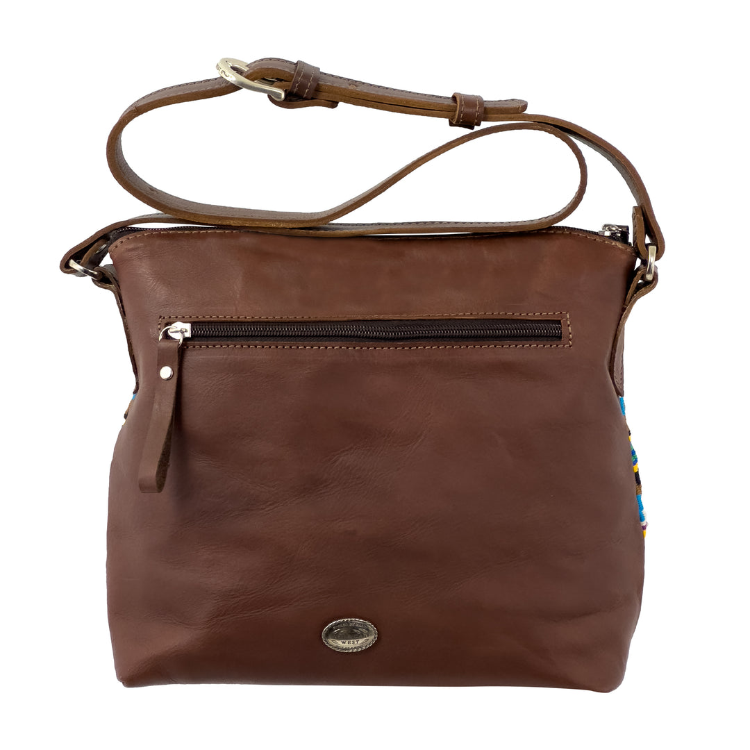 Back view of Maká Festive shoulder bag in brown