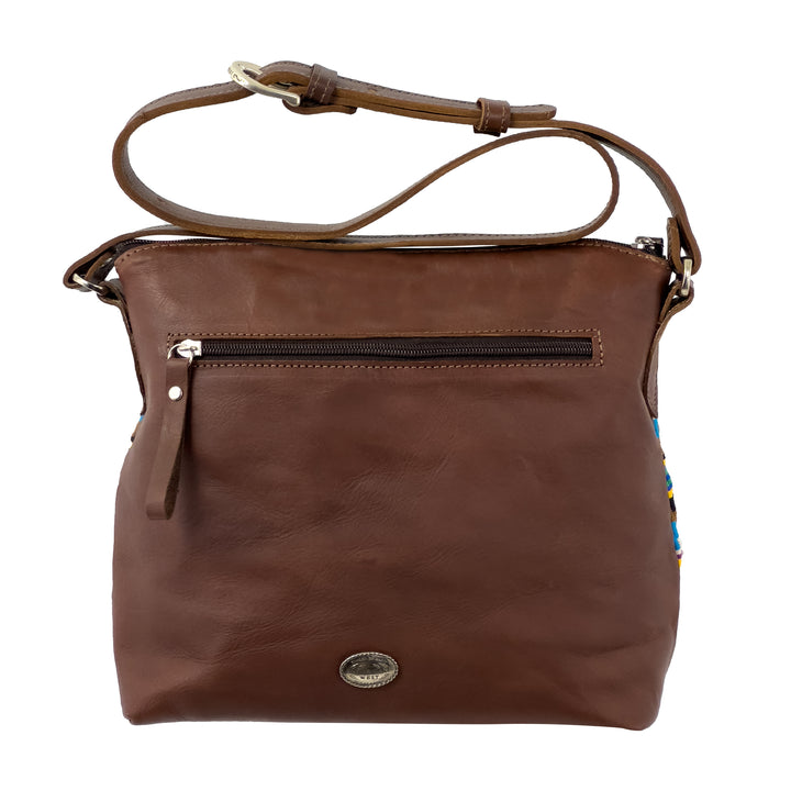Back view of Maká Festive shoulder bag in brown