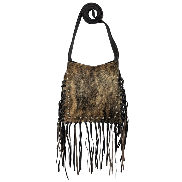 Cowtown Fringed Cowgirl Classic Crossbody - Hair On Hide Genuine Leather