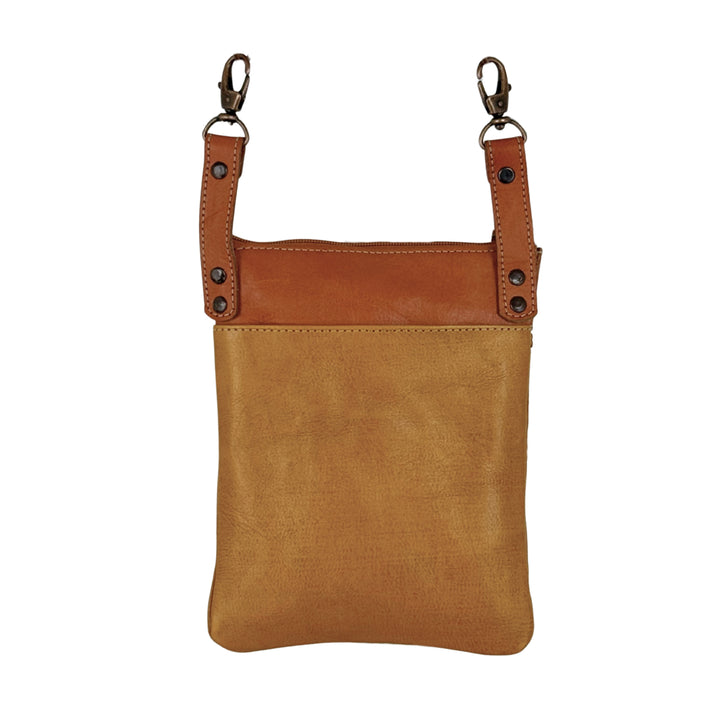 Texas Rose Trail Rider Tall Crossbody – Hand Tooled Genuine Leather