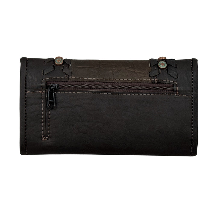 Croco Ladies’ Tri-Fold Wallet – Genuine Leather