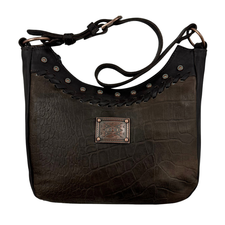 Croco Zip-Top Everyday Hobo – Genuine Leather