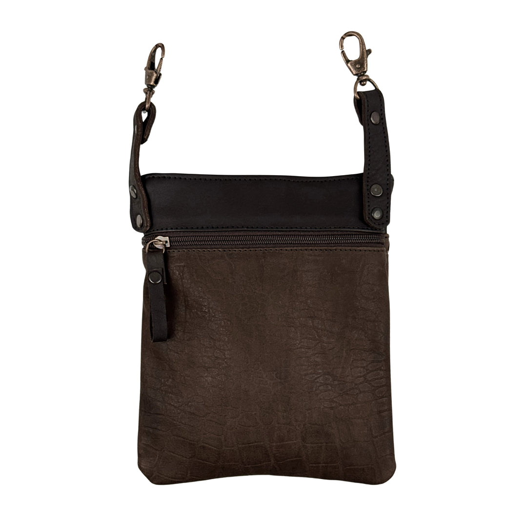 Croco Trail Rider Tall Crossbody – Genuine Leather