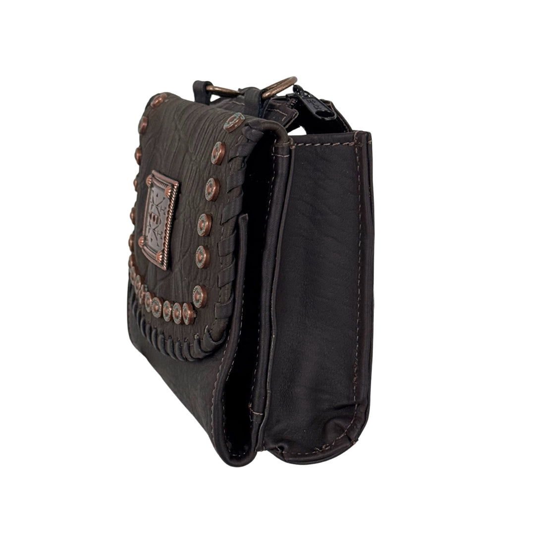 Croco Texas Two-Step Crossbody Bag/Wallet – Genuine Leather