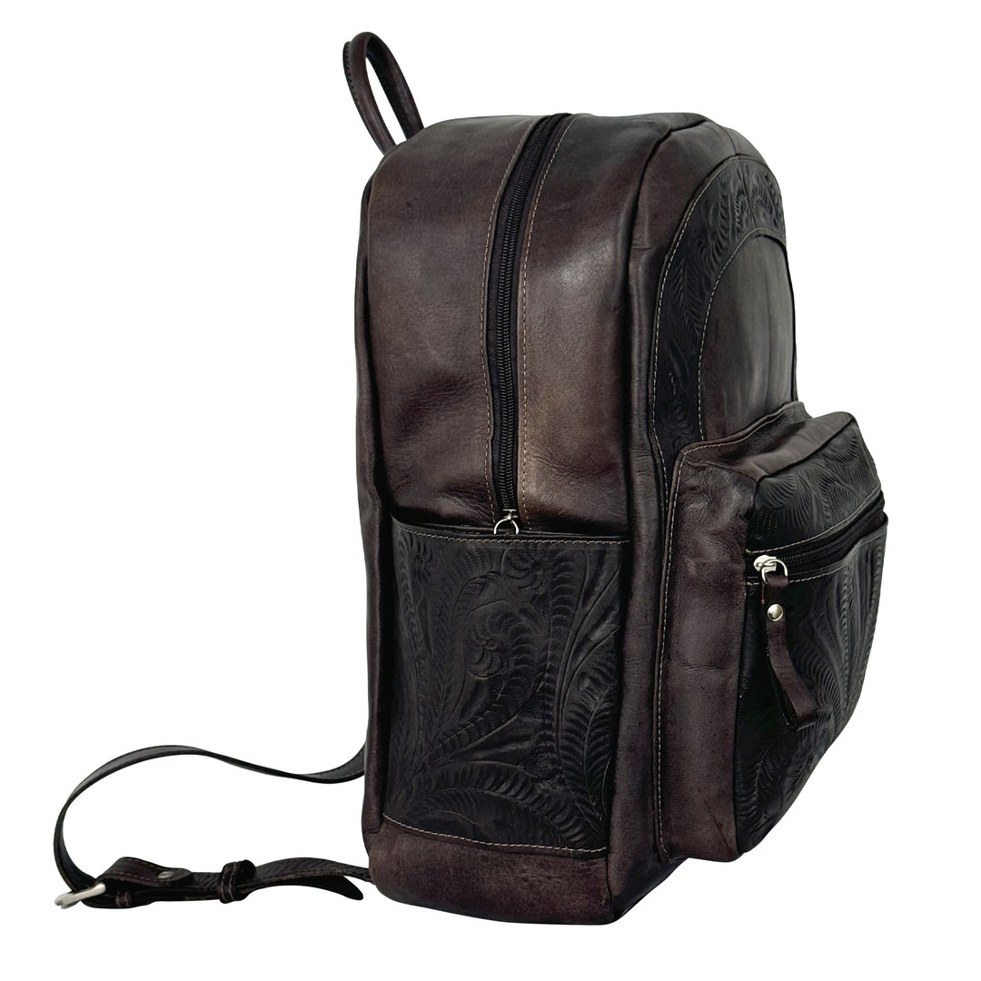 black tooled leather backpack American Darling Crocodile Embossed Hand-Tooled western Whether youre heading to the barn Schneiders Tooled Leather Small Backpack,