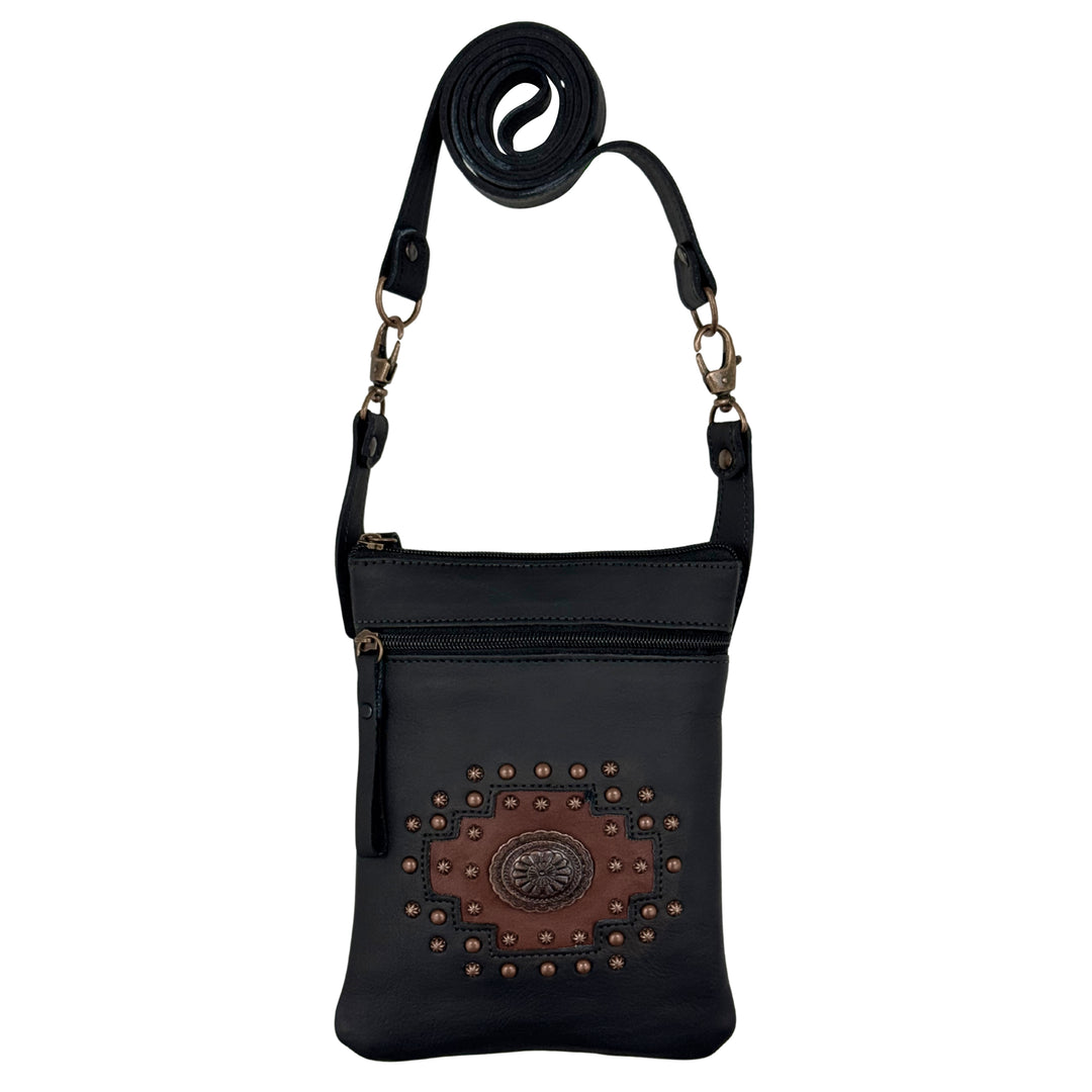 Midnight Copper Trail Rider Tall Crossbody – Genuine Leather