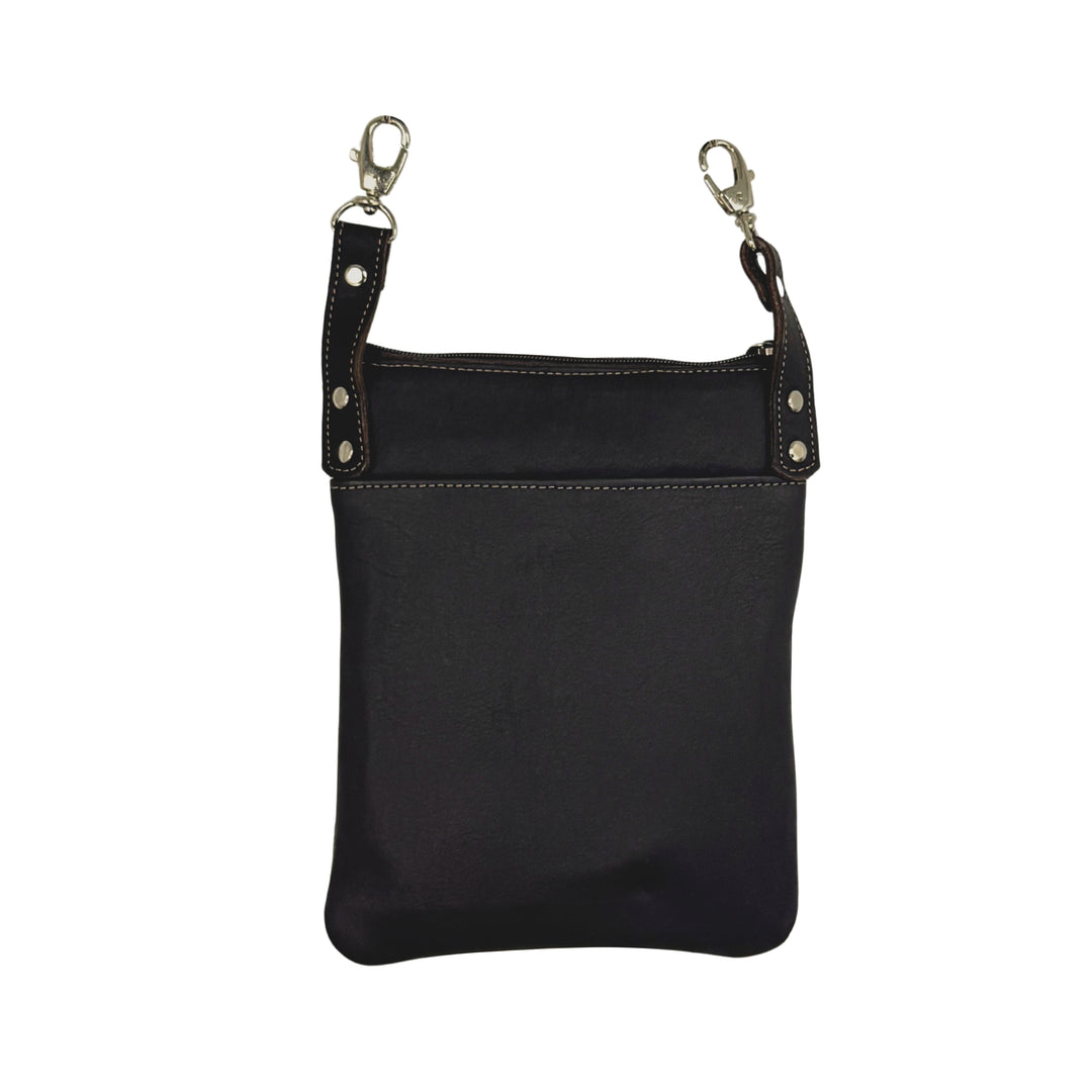 Canyon Bloom Trail Rider Tall Crossbody – Hand-Tooled Genuine Leather
