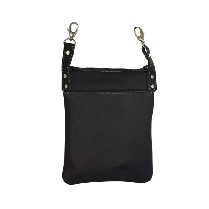 Canyon Bloom Trail Rider Tall Crossbody – Hand-Tooled Genuine Leather