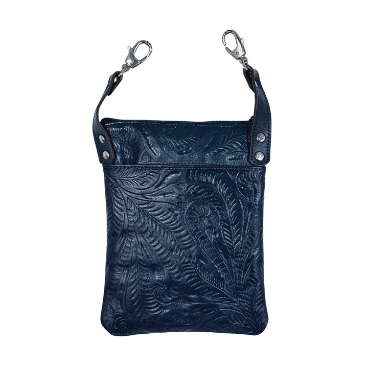 Stars and Stripes Trail Rider Tall Crossbody – Hand-Tooled Genuine Leather
