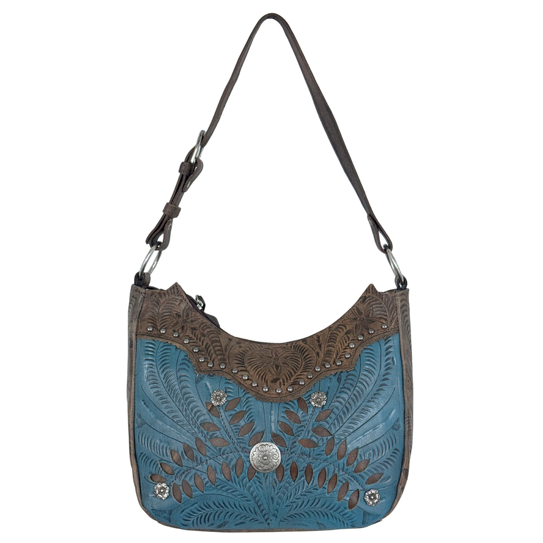 Woodland Bloom Hand-Tooled Zip-Top Everyday Hobo – Hand Tooled Genuine Leather