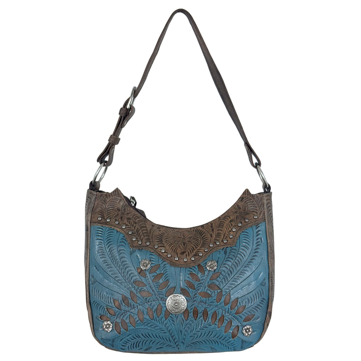 Woodland Bloom Hand-Tooled Zip-Top Everyday Hobo – Hand Tooled Genuine Leather