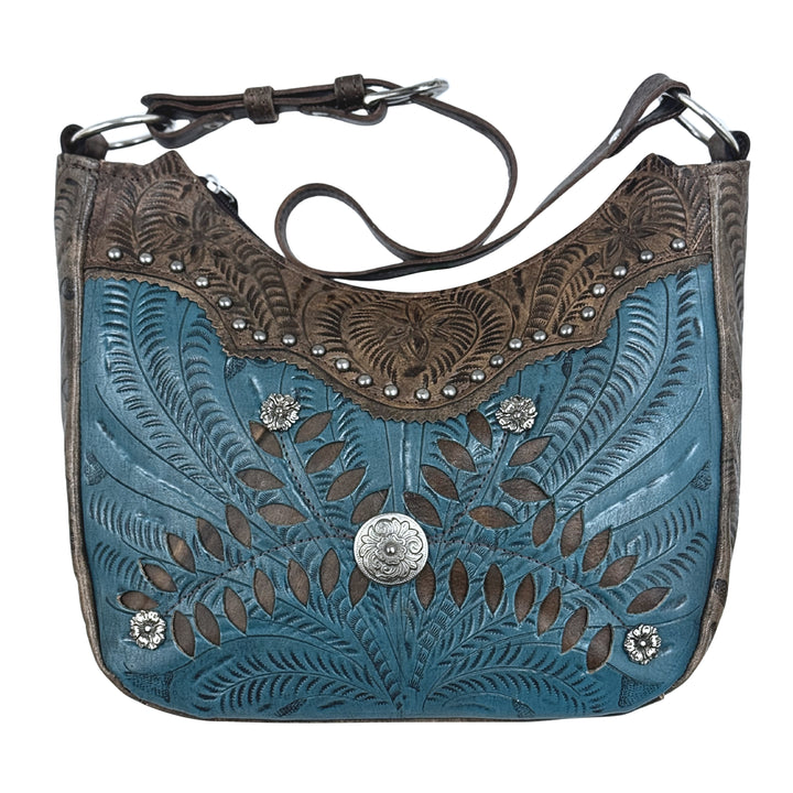 Woodland Bloom Hand-Tooled Zip-Top Everyday Hobo – Hand Tooled Genuine Leather