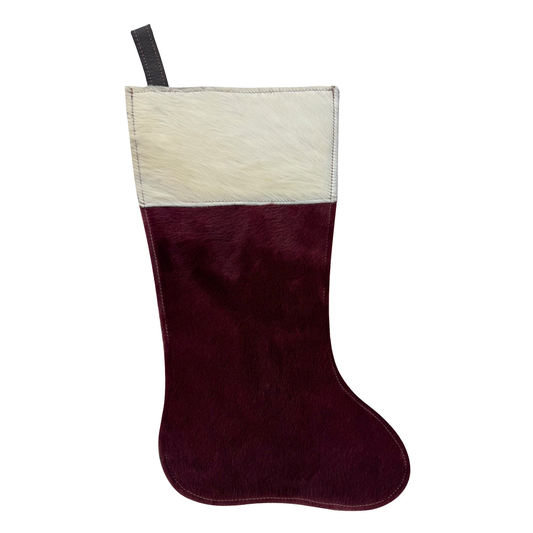 American West at Home Genuine Hair-On Hide Leather Stocking with Suede Back – 16.5" Tall