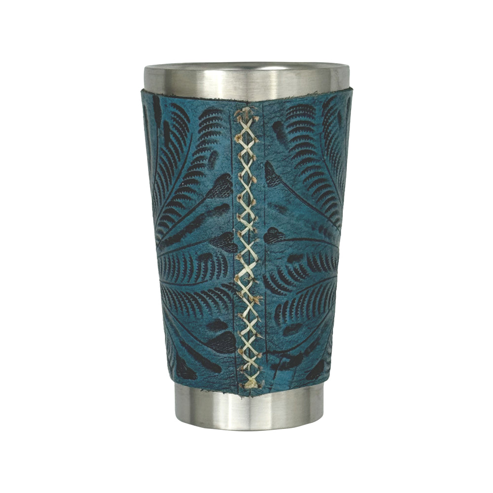 Back view of American West at Home insulated stainless steel cup in denim blue