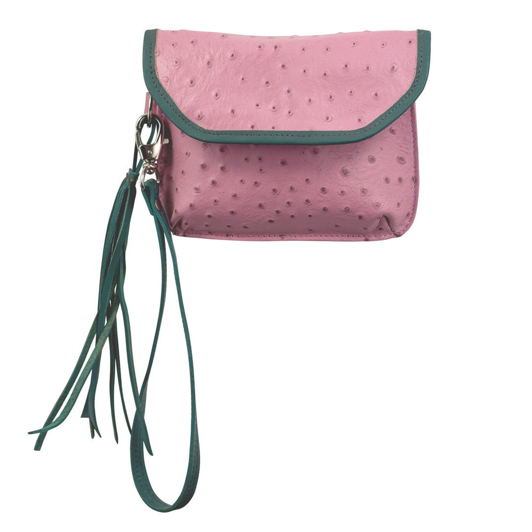 Kid's crossbody/clutch with detachable strap in Pink