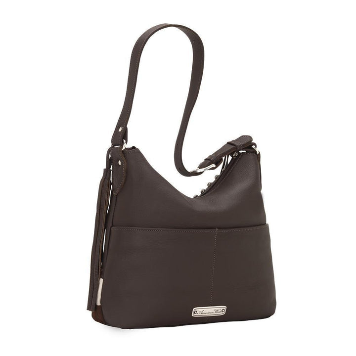 Back view of Wild Horses shoulder bag with two slip pockets