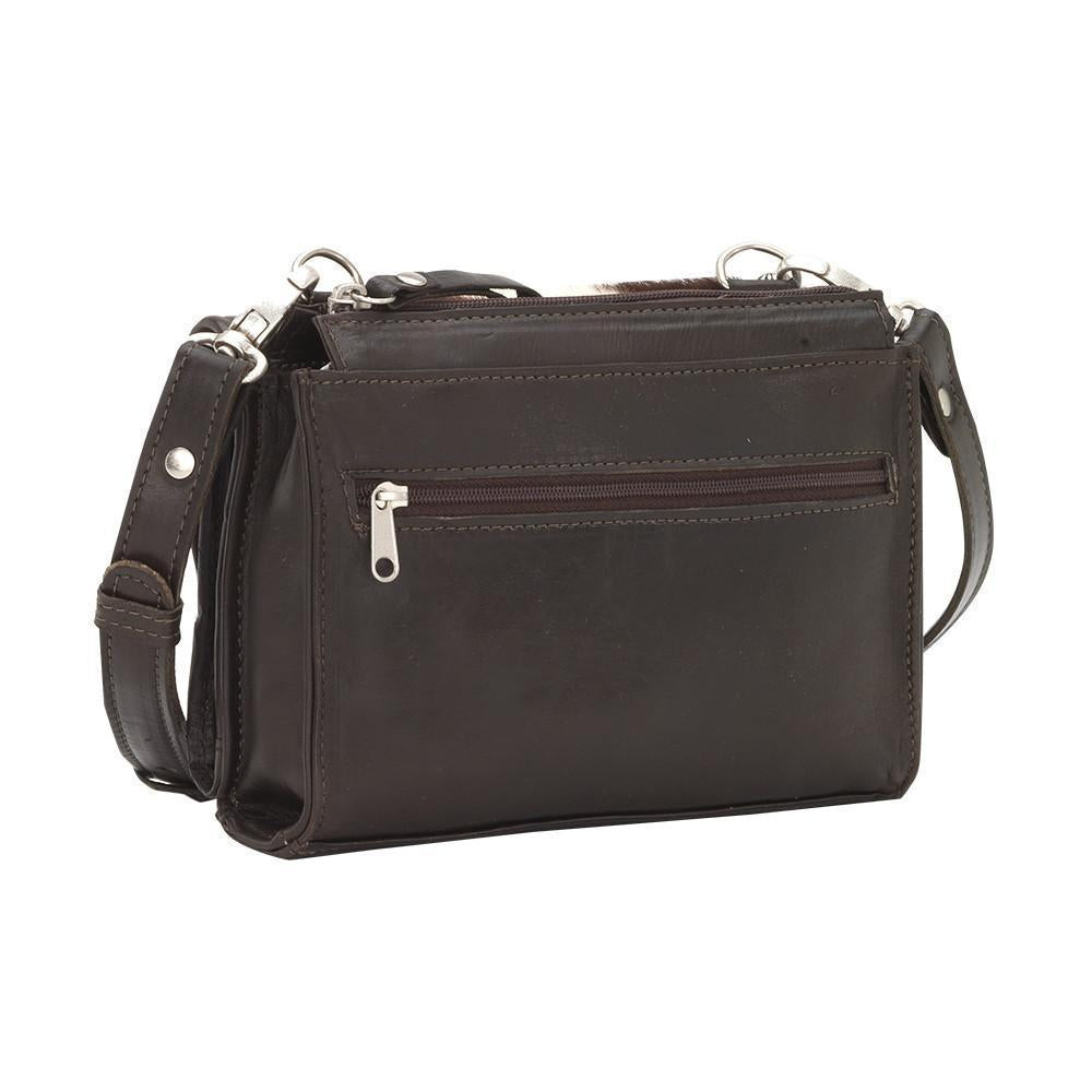 Cow Town crossbody bag in pony with hair-on hide leather accents