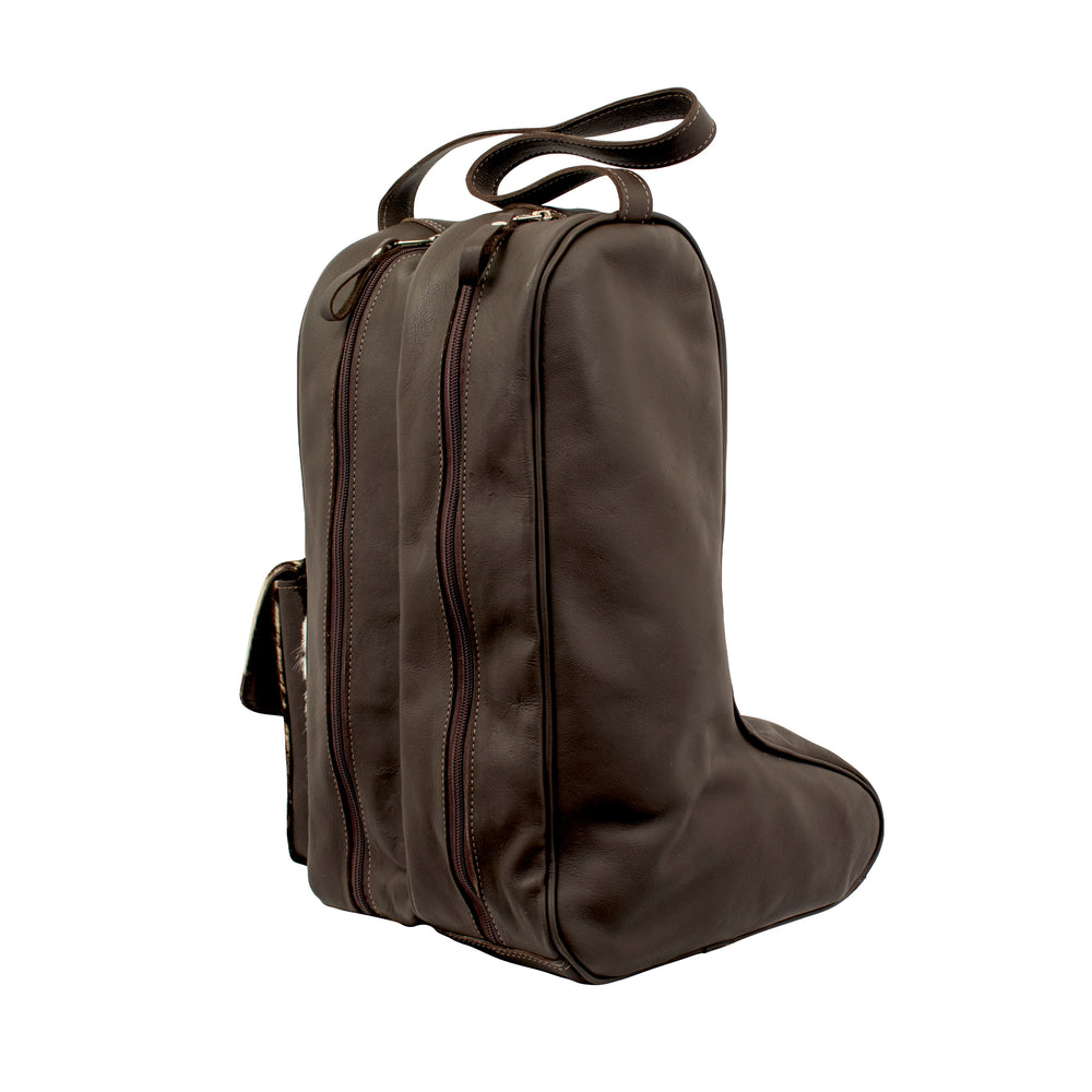 Back view of Cowtown boot bag in pony