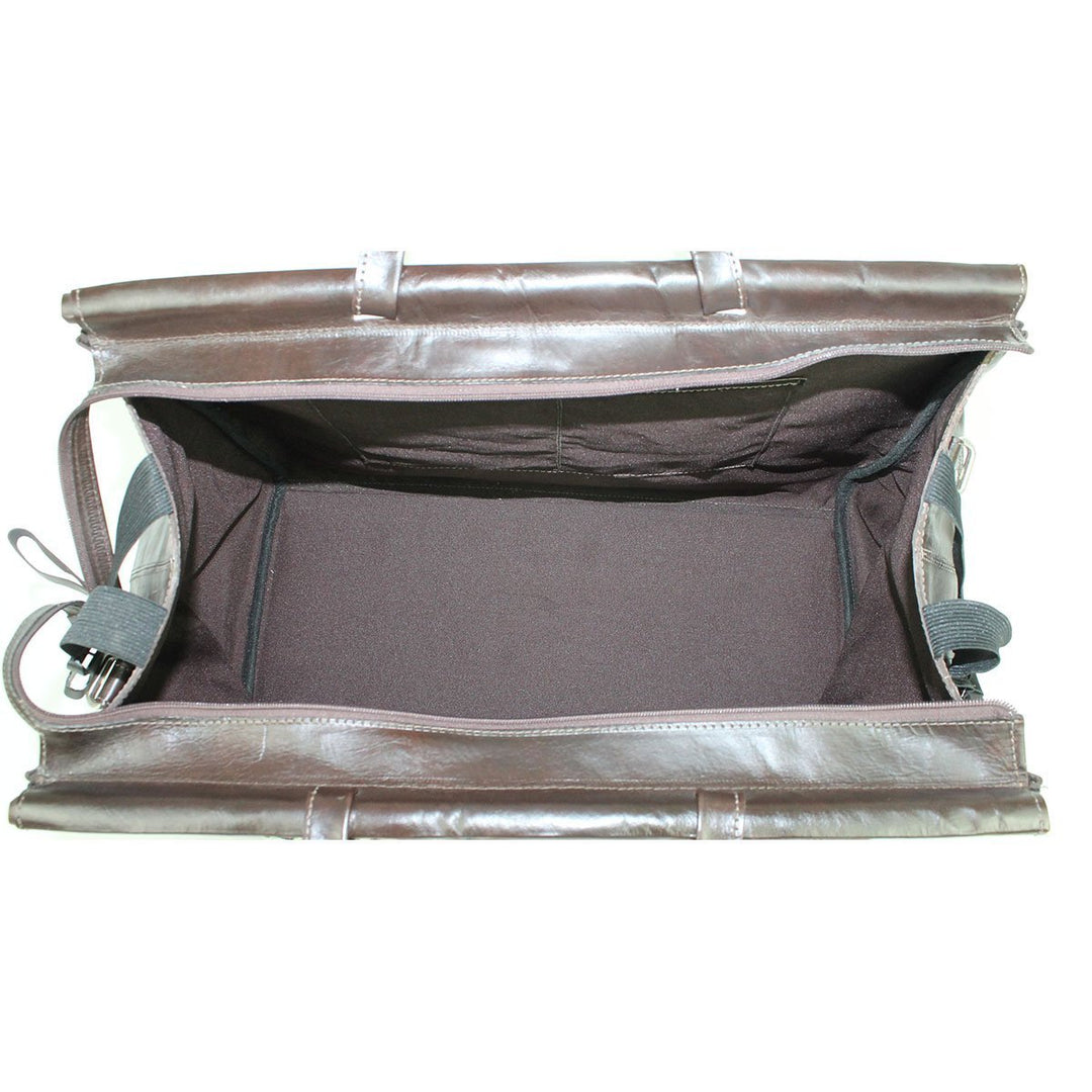 Inside view of Cowtown duffel bag with one zippered and two slip pockets