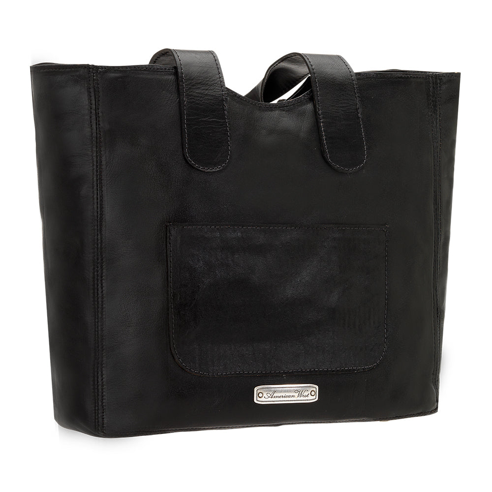 Back view of Mohave Canyon tote with slip pocket with slip pocket