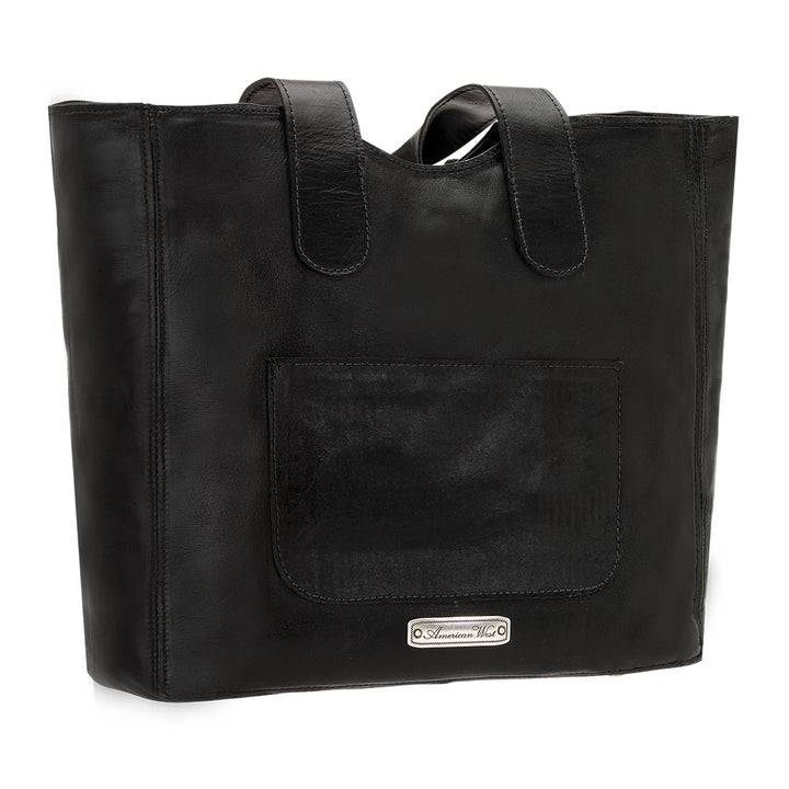 Back view of Mohave Canyon tote with slip pocket with slip pocket