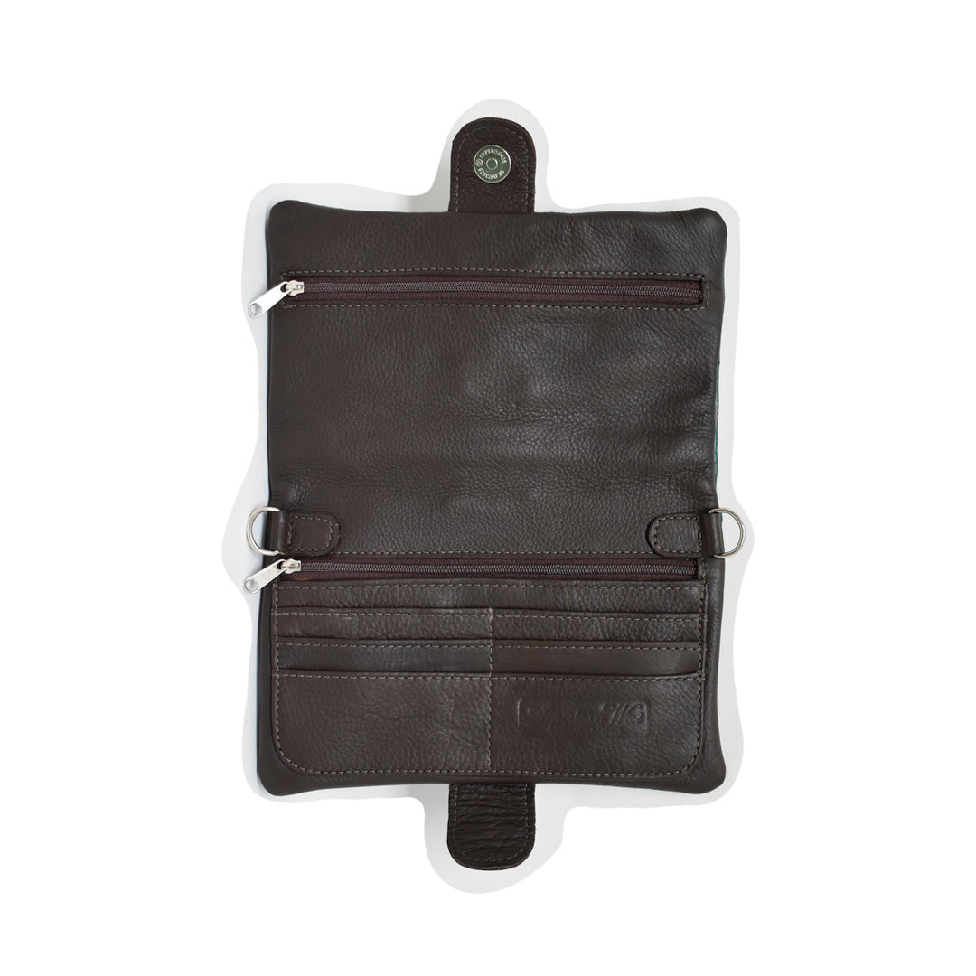 Inside view of Grab and Go crossbody bag foldover wallet/crossbody bag