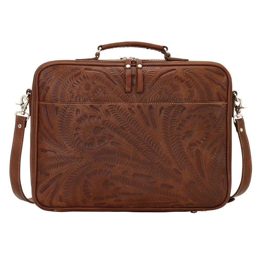Back view of Classic Travel laptop briefcase with large slip pocket