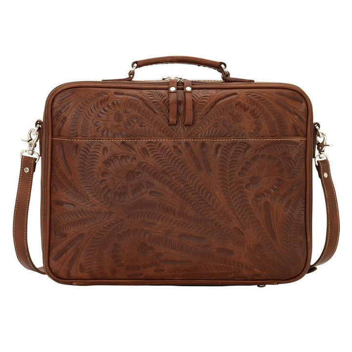 Back view of Classic Travel laptop briefcase with large slip pocket