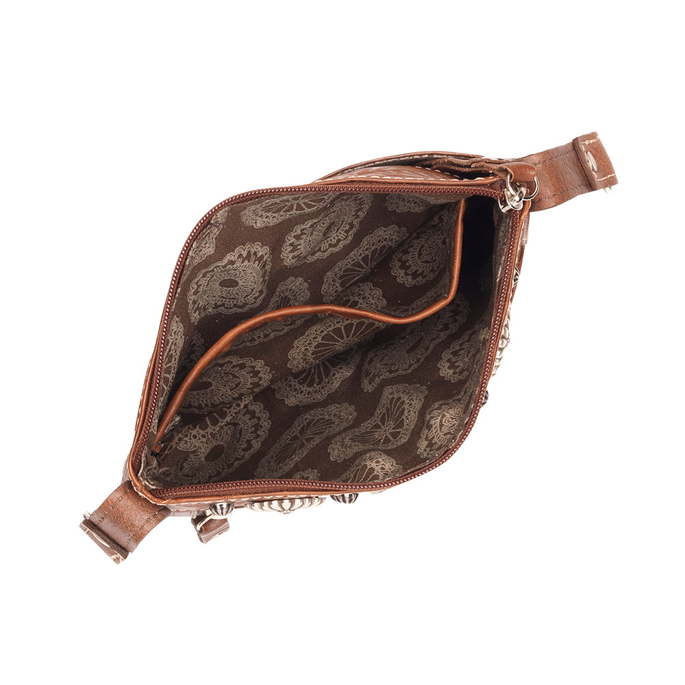 Inside view of Midnight Copper crossbody bag/hip bag