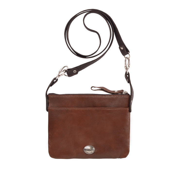 Back view of Frontier Arrows crossbody bag/hip bag with slip pocket