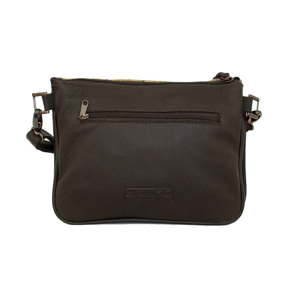 Back view of Bits and Bridle multi-compartment crossbody bag 